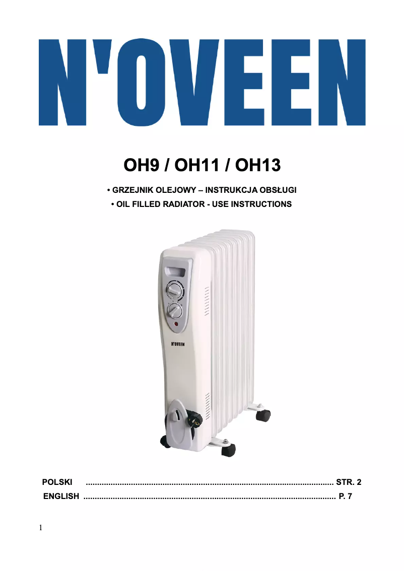 Page 1 de la notice Manuel utilisateur N'oveen OH11