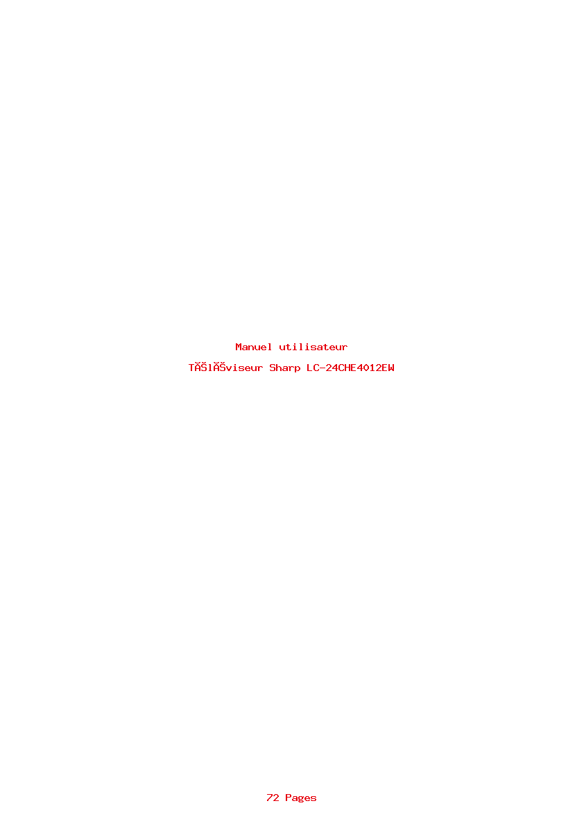 Page 1 de la notice Manuel utilisateur Sharp LC-24CHE4012EW