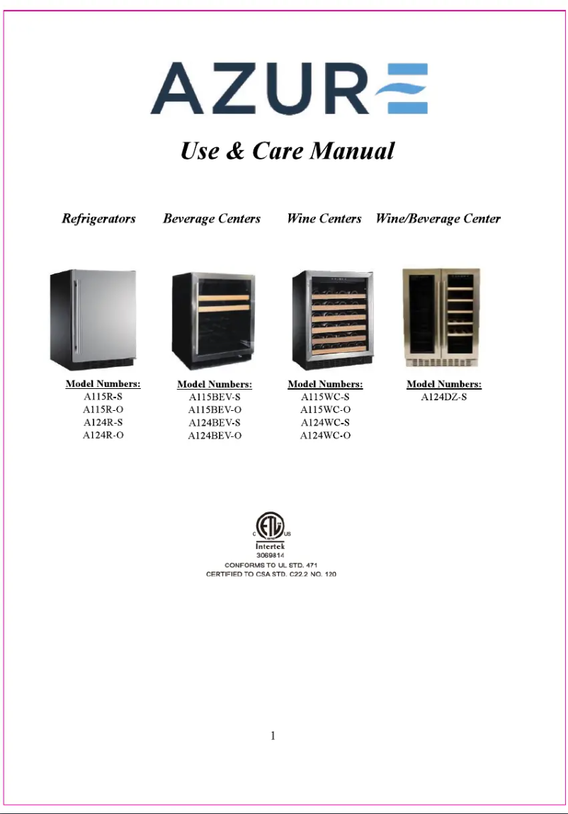 Page 1 de la notice Manuel utilisateur Azure A115R-S