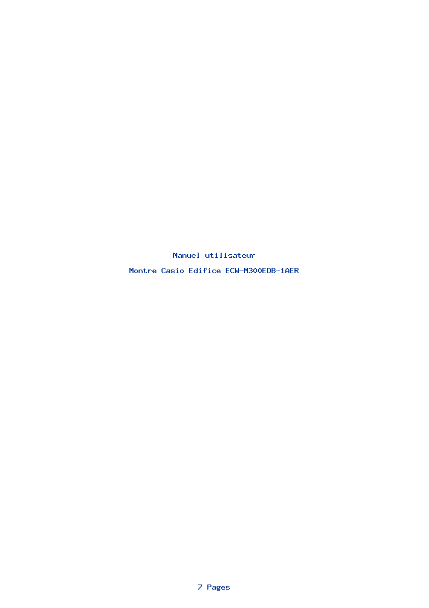 Page 1 de la notice Manuel utilisateur Casio Edifice ECW-M300EDB-1AER