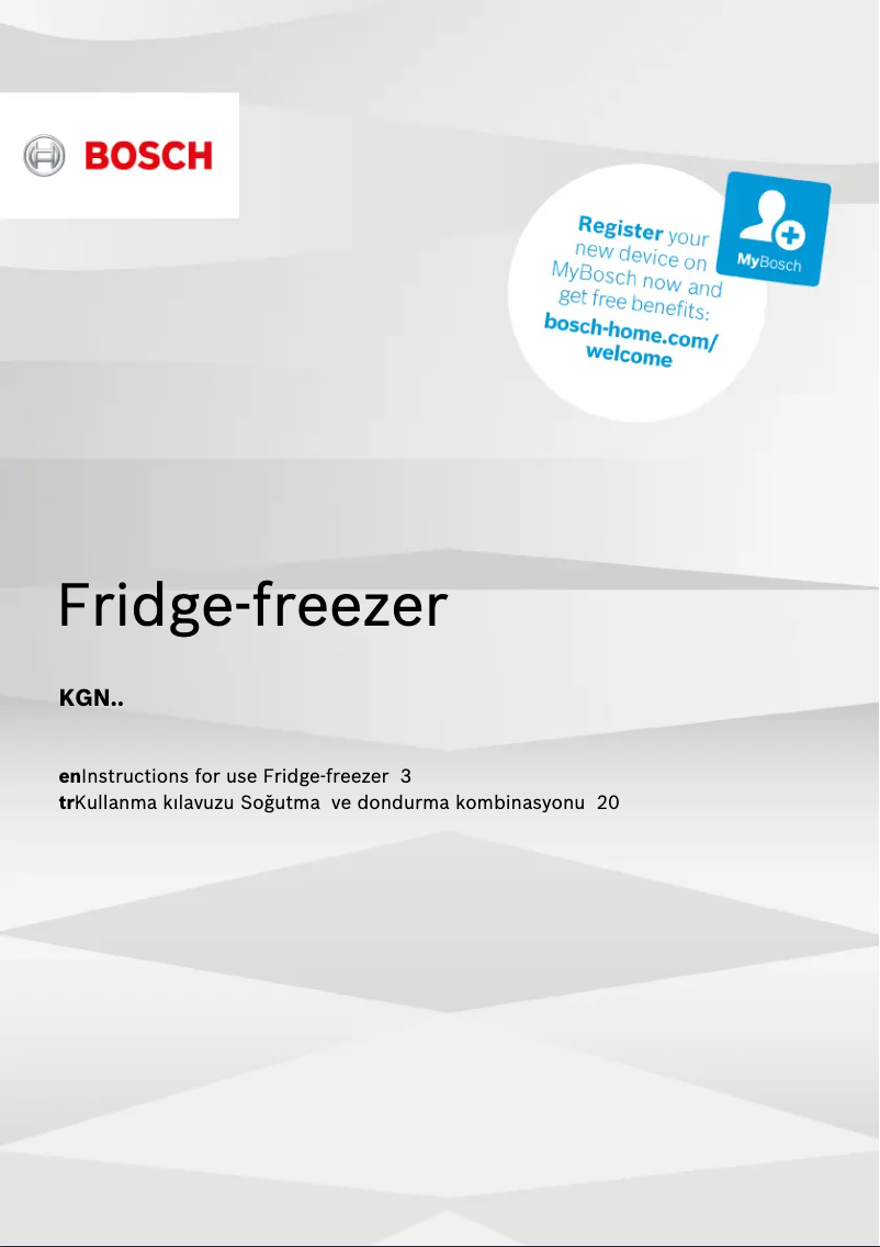 Page 1 of the manual User Manual Bosch KGN57VW22N