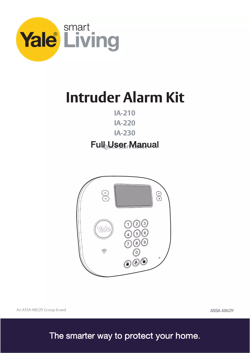 Page 1 of the manual User Manual Yale Intruder Alarm Kit IA-220