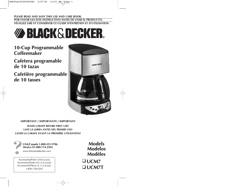 Página 1 del manual Manual de usuario Black & Decker UCM7T