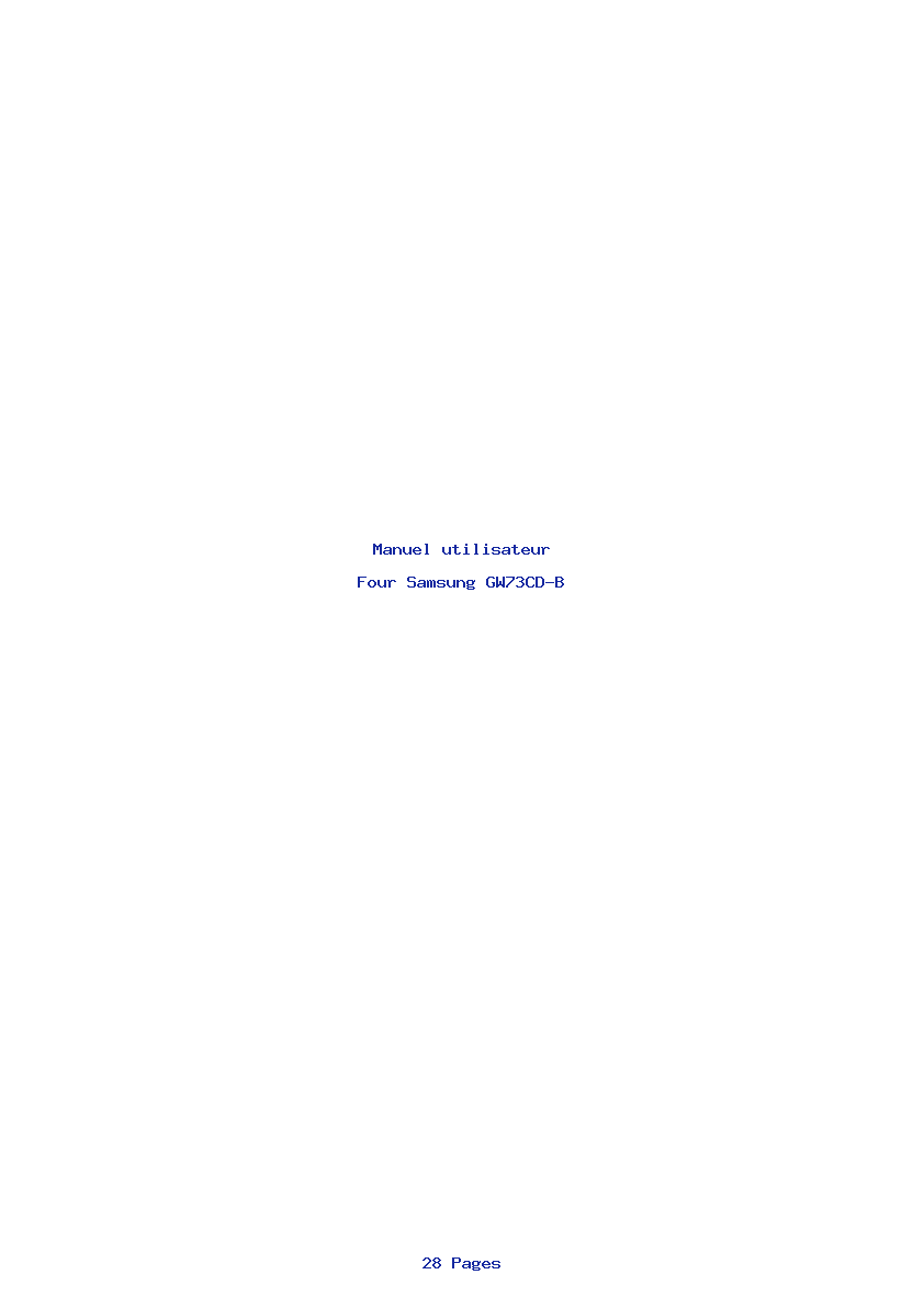 Page 1 de la notice Manuel utilisateur Samsung GW73CD-B