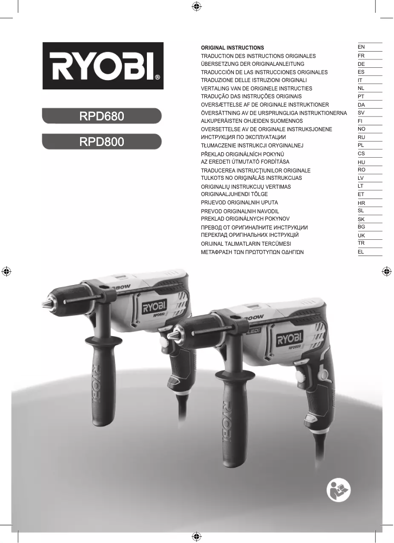 Page 1 de la notice Manuel utilisateur RYOBI RPD800