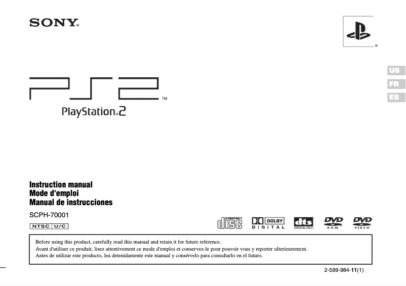 Page 1 de la notice Manuel utilisateur Sony PS2