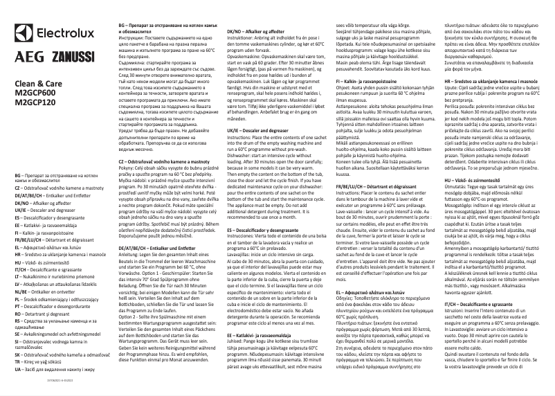 Page 1 de la notice Manuel utilisateur AEG M2GCP600