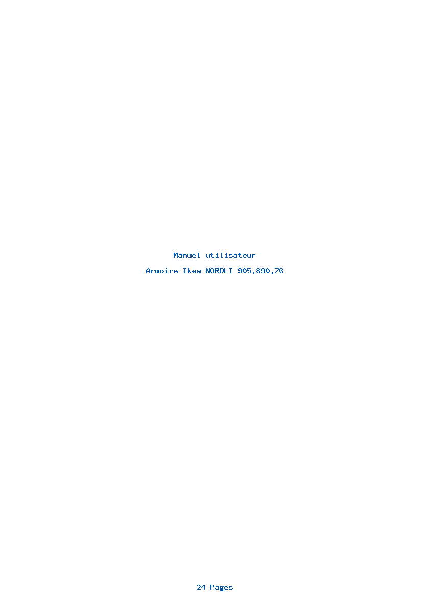 Page 1 de la notice Manuel utilisateur Ikea NORDLI 905.890.76