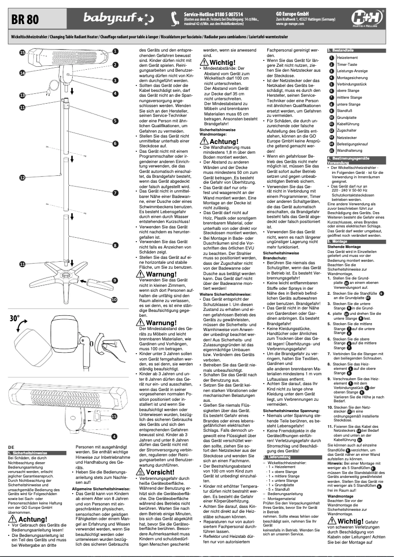 Page 1 de la notice Manuel utilisateur Olympia BR 80