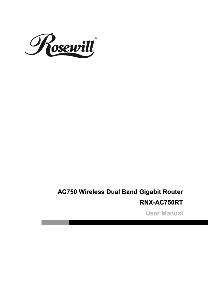 Page 1 de la notice Manuel utilisateur Rosewill RNX-AC750RT
