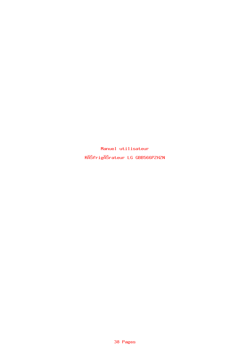 Page 1 de la notice Manuel utilisateur LG GBB566PZHZN