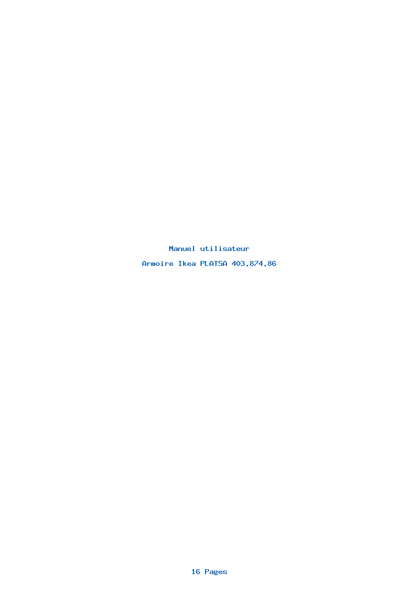 Page 1 de la notice Manuel utilisateur Ikea PLATSA 403.874.86