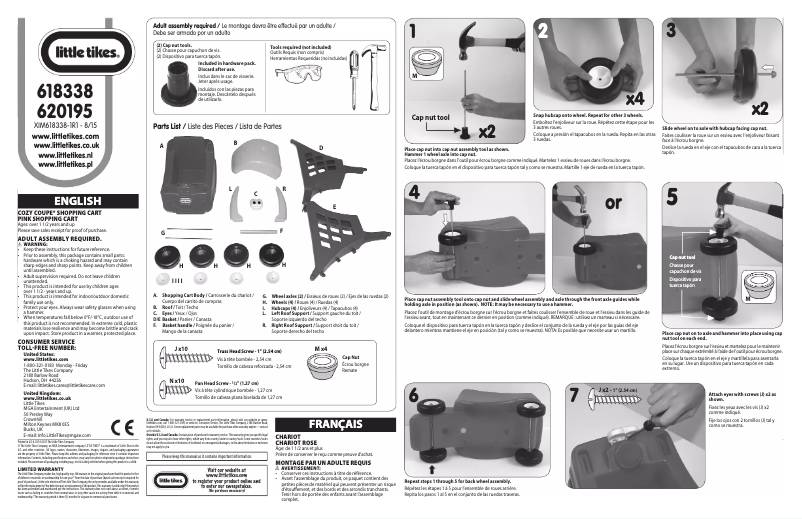 Page 1 de la notice Manuel utilisateur Little Tikes Cozy Coupe Shopping Cart