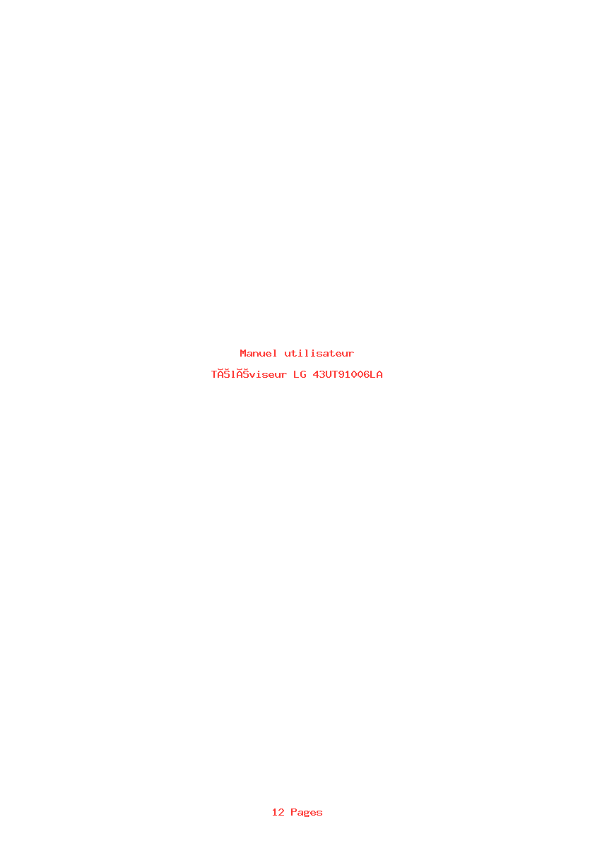 Page 1 de la notice Manuel utilisateur LG 43UT91006LA