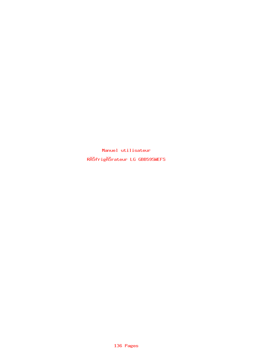 Page 1 de la notice Manuel utilisateur LG GBB59SWEFS