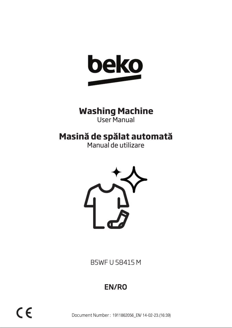 Page 1 de la notice Fiche technique Beko B5WF U 58415 M