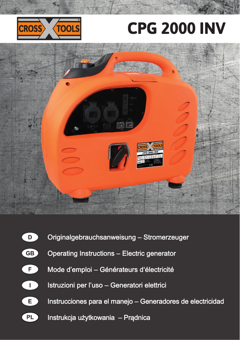 Page 1 de la notice Manuel utilisateur CrossTools CPG 2000 INV