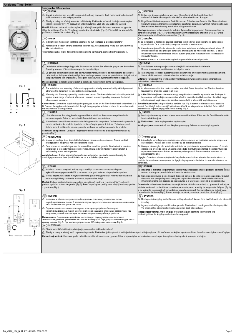 Page 1 de la notice Manuel utilisateur Paladin VS 20