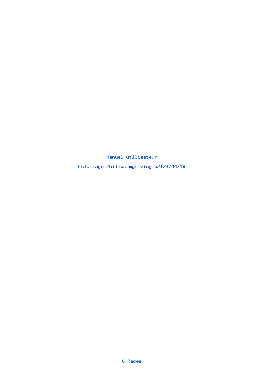 Page 1 de la notice Manuel utilisateur Philips myLiving 57174/44/16