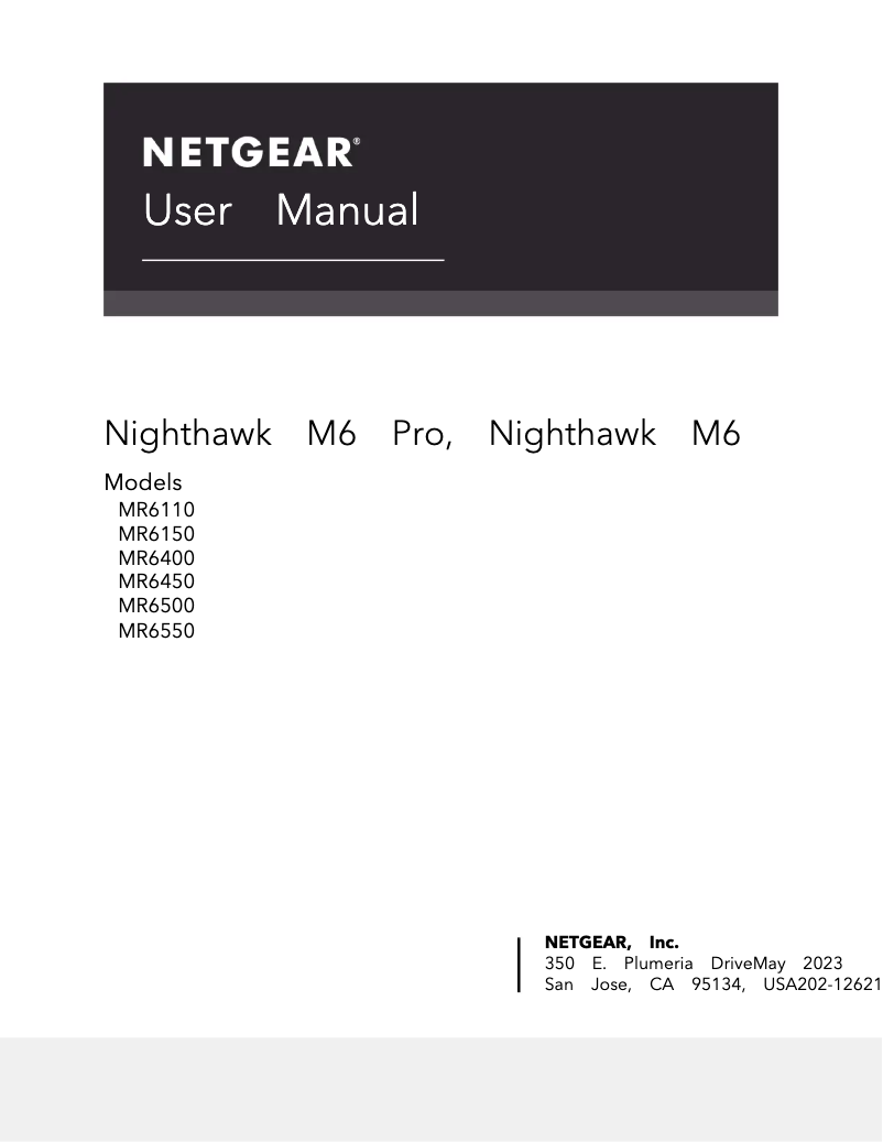Page 1 de la notice Manuel utilisateur Netgear Nighthawk M6 Pro MR6400