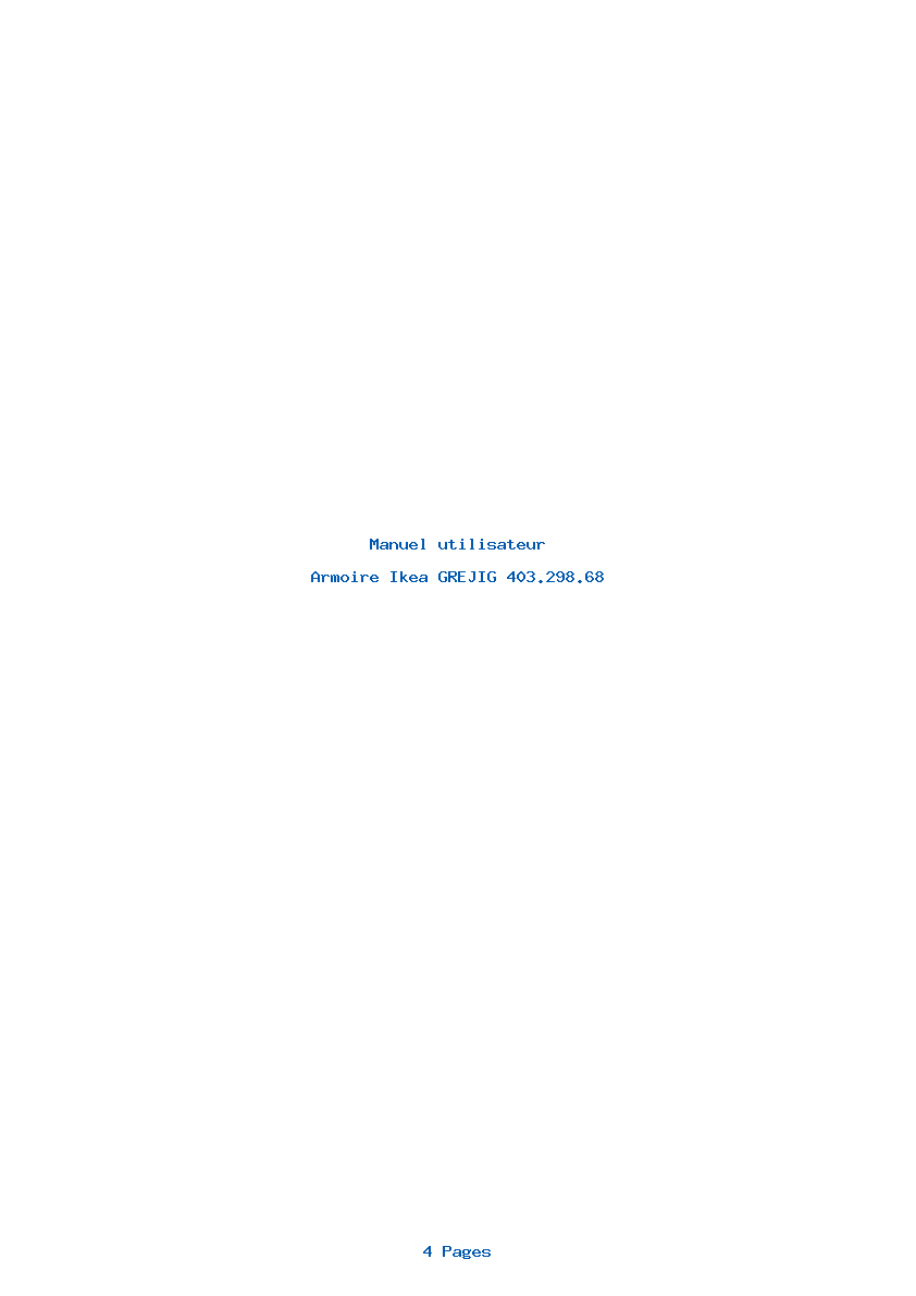 Page 1 de la notice Manuel utilisateur Ikea GREJIG 403.298.68