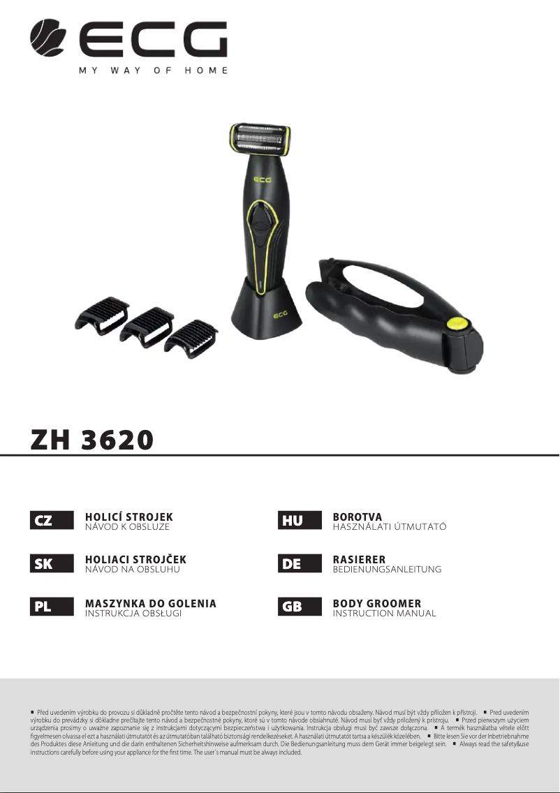 Page 1 de la notice Manuel utilisateur ECG ZH 3620