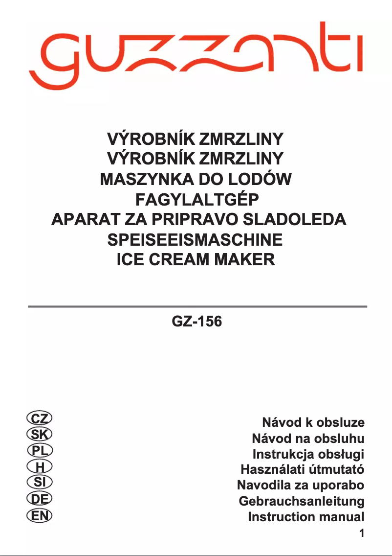 Página 1 del manual Manual de usuario Guzzanti GZ-156