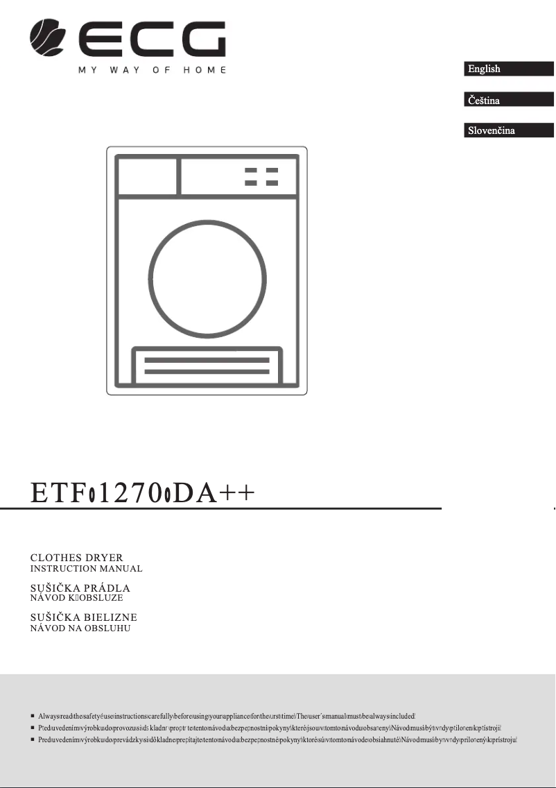 Page 1 of the manual User Manual ECG ETF 80 Heat BlackLine