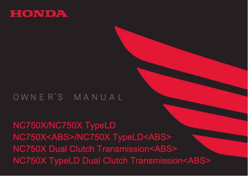 Page 1 of the manual User Manual Honda NC750X (2014)