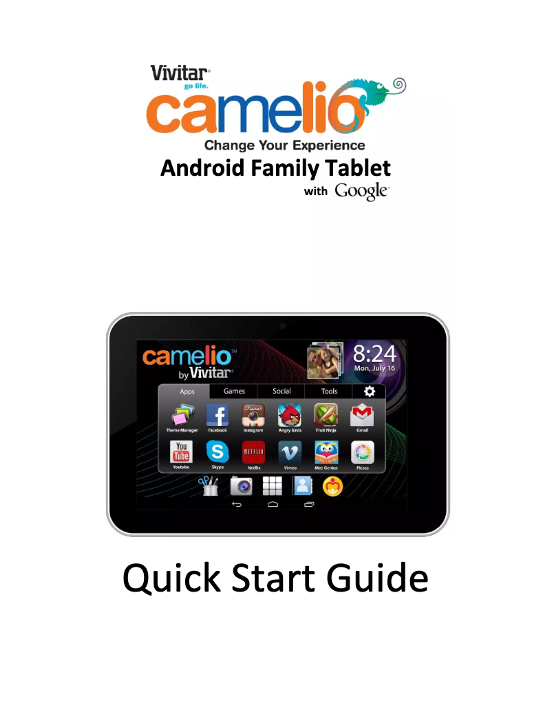 Page 1 de la notice Manuel utilisateur Vivitar Camelio