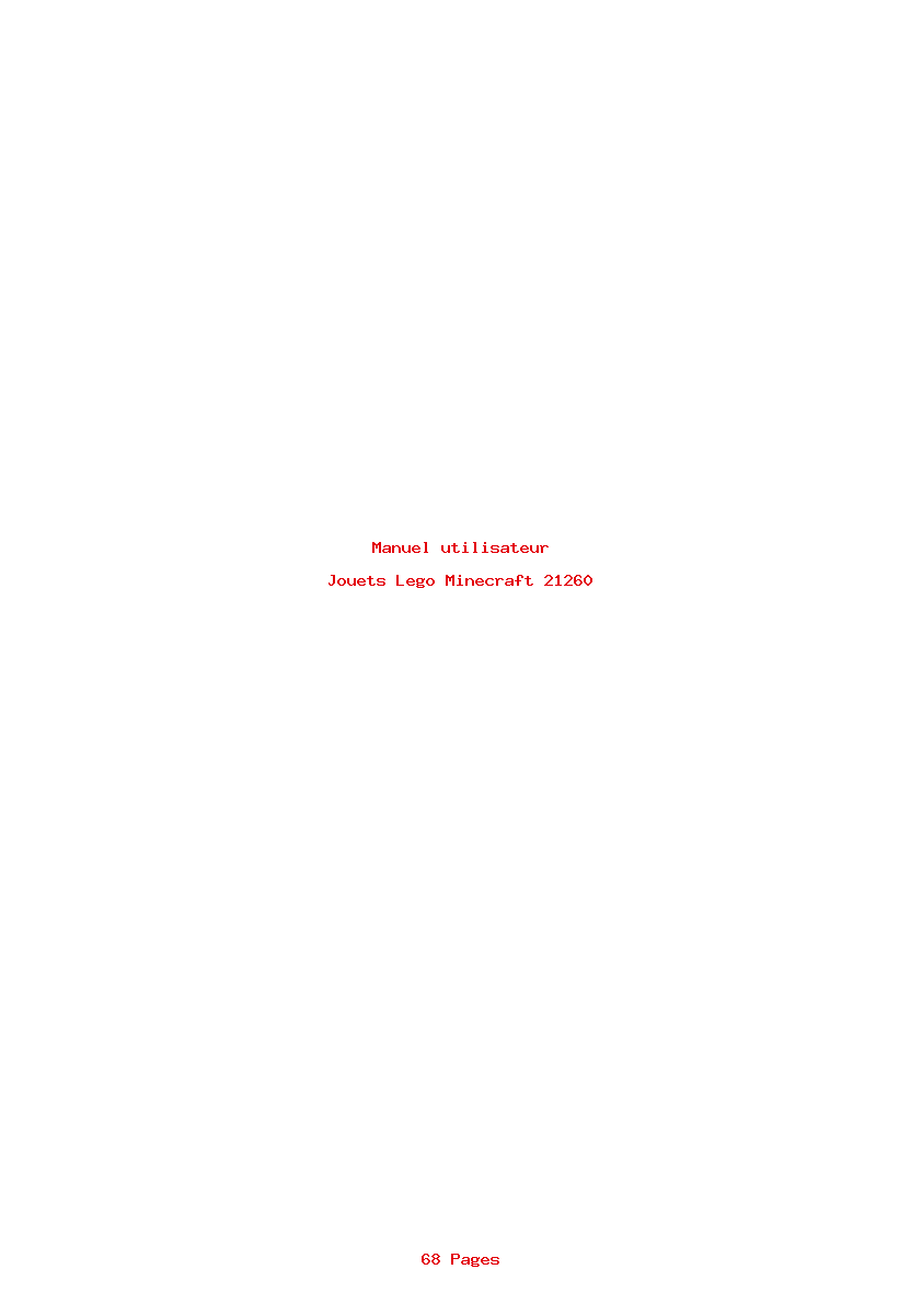 Page 1 de la notice Manuel utilisateur Lego Minecraft 21260