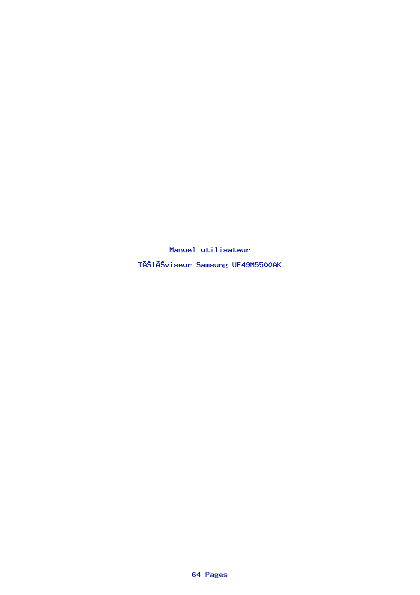 Page 1 de la notice Manuel utilisateur Samsung UE49M5500AK
