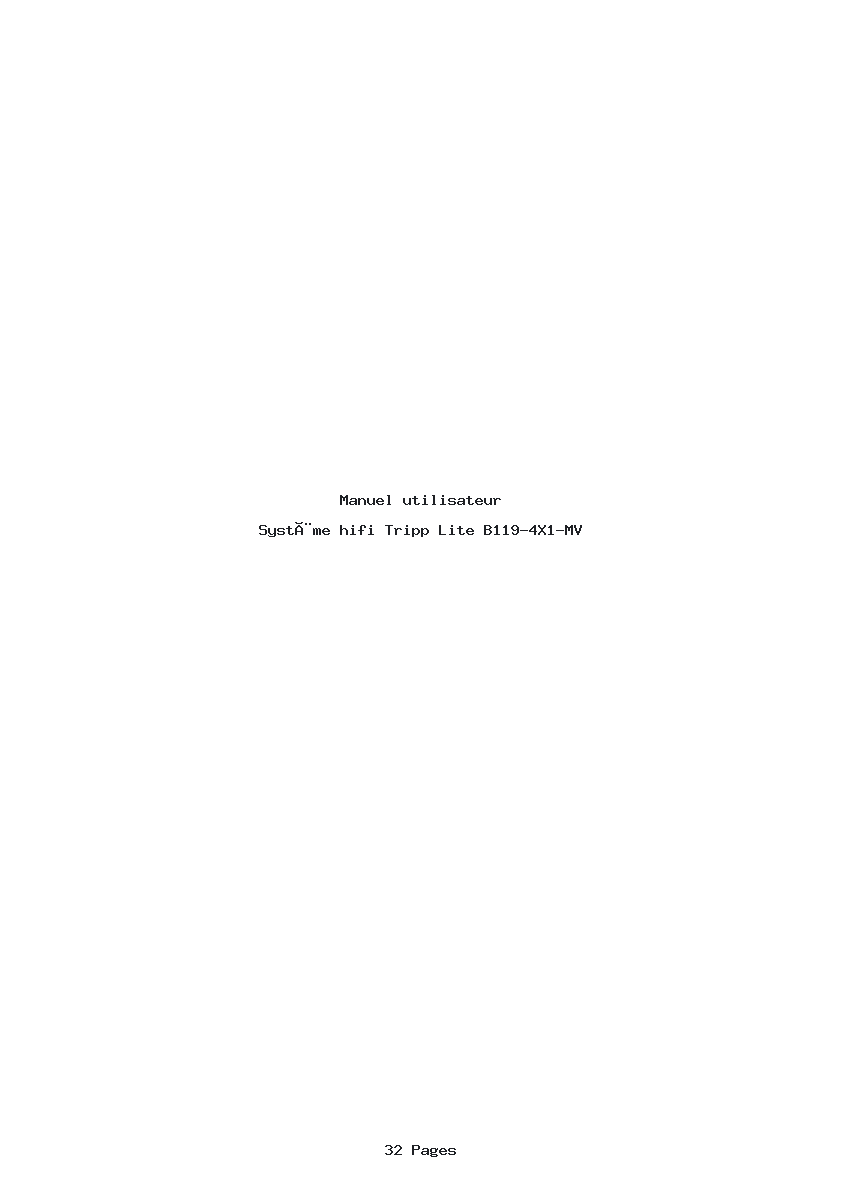 Page 1 de la notice Manuel utilisateur Tripp Lite B119-4X1-MV