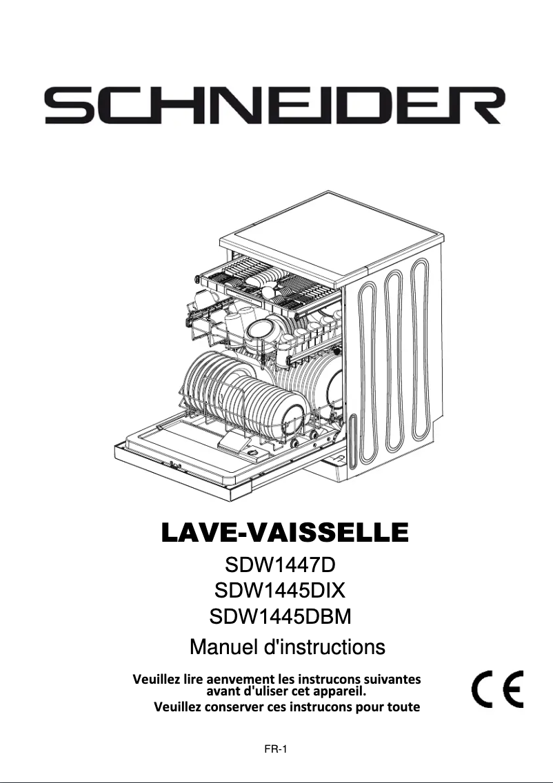Page 1 de la notice Manuel utilisateur Schneider SDW1445DBM