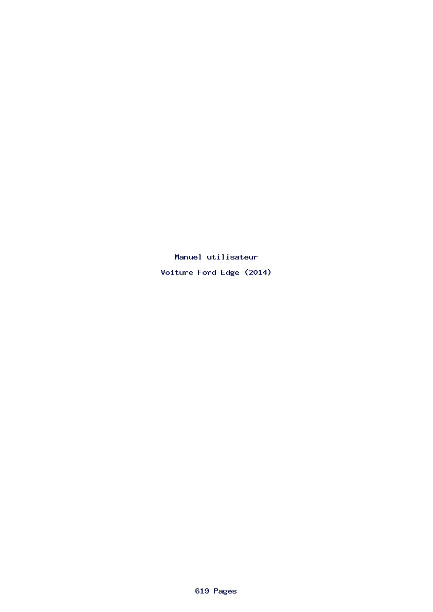 Page 1 de la notice Manuel utilisateur Ford Edge (2014)