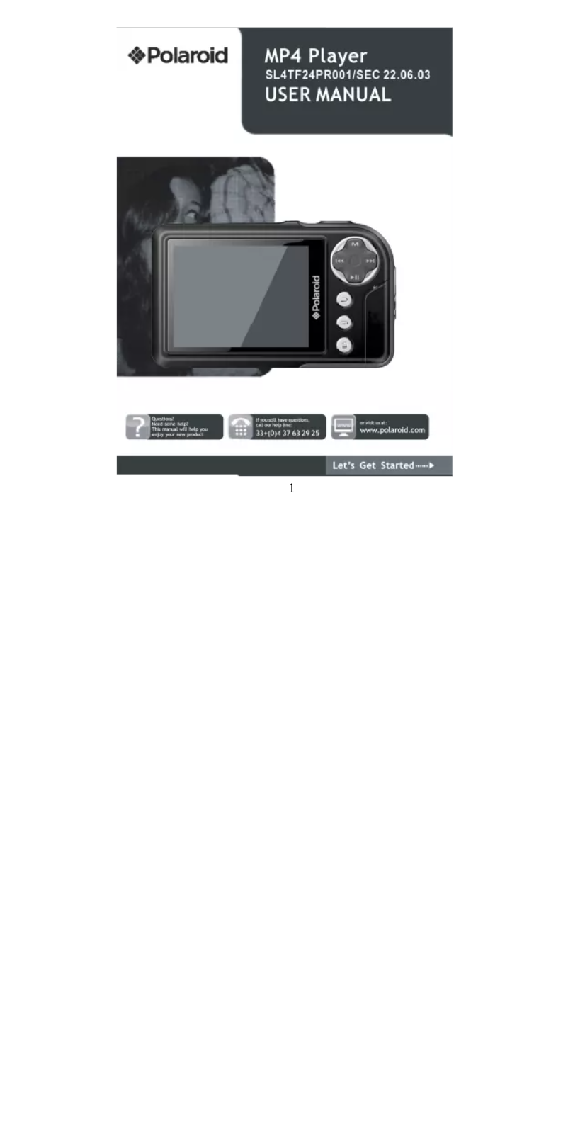 Page 1 de la notice Manuel utilisateur Polaroid SL4TF24PR001