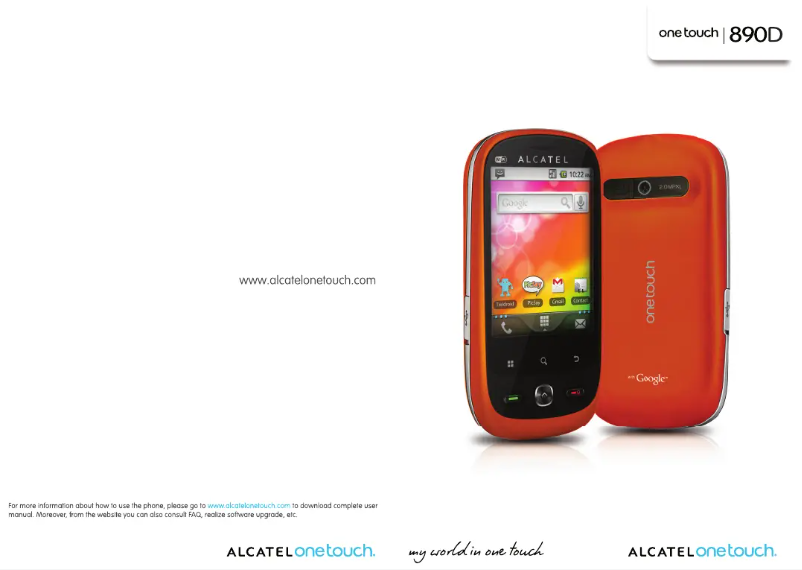 Page 1 de la notice Manuel utilisateur Alcatel One Touch 890D
