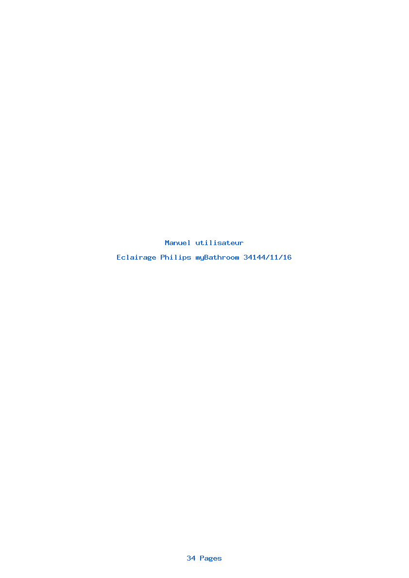 Page 1 de la notice Manuel utilisateur Philips myBathroom 34144/11/16