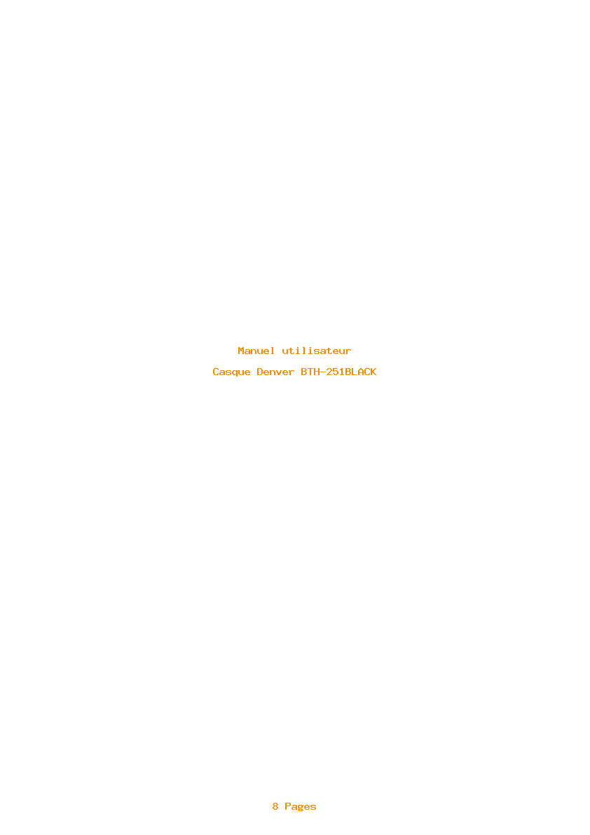 Page 1 de la notice Manuel utilisateur Denver BTH-251BLACK