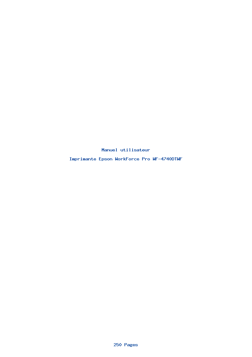 Page 1 de la notice Manuel utilisateur Epson WorkForce Pro WF-4740DTWF