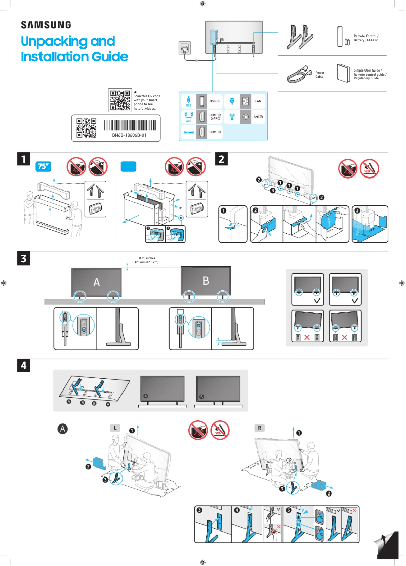 Página 1 del manual Guía de instalación Samsung UN85DU7200F