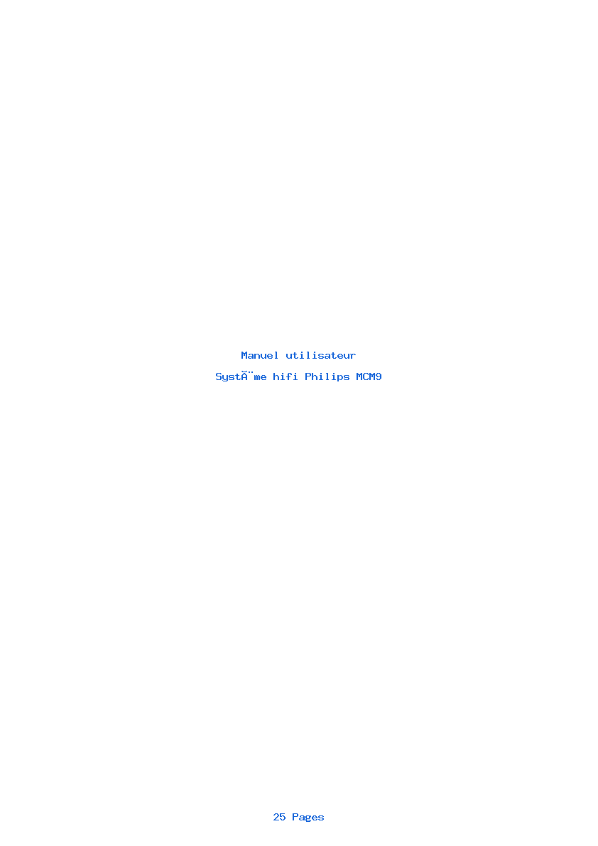 Page 1 de la notice Manuel utilisateur Philips MCM9