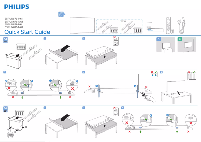 Page 1 of the manual Quick Start Guide Philips 55PUN6764