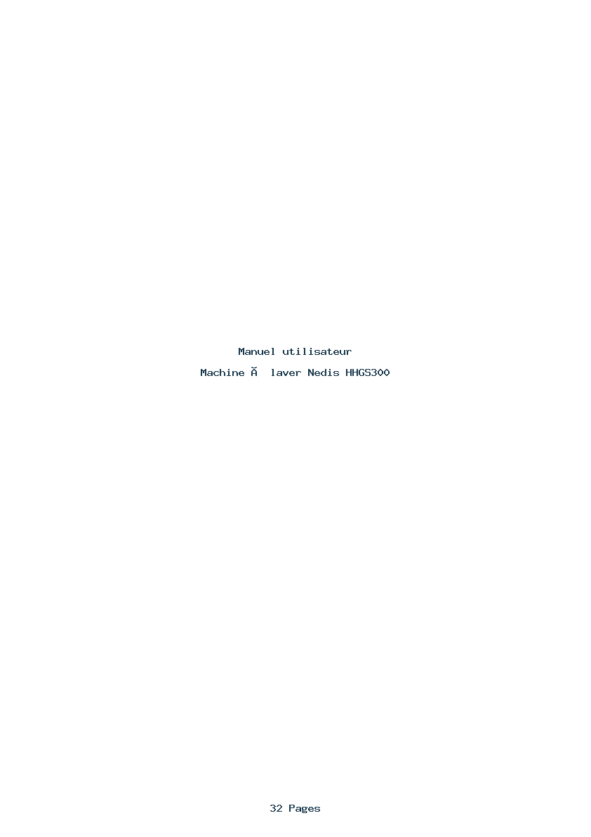 Page 1 de la notice Manuel utilisateur Nedis HHGS300