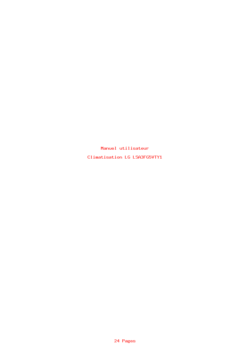 Page 1 de la notice Manuel utilisateur LG LSA3FG5VTY1