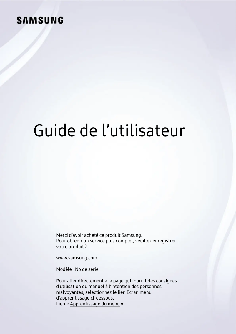 Page 1 de la notice Manuel utilisateur Samsung QN75Q70DAF