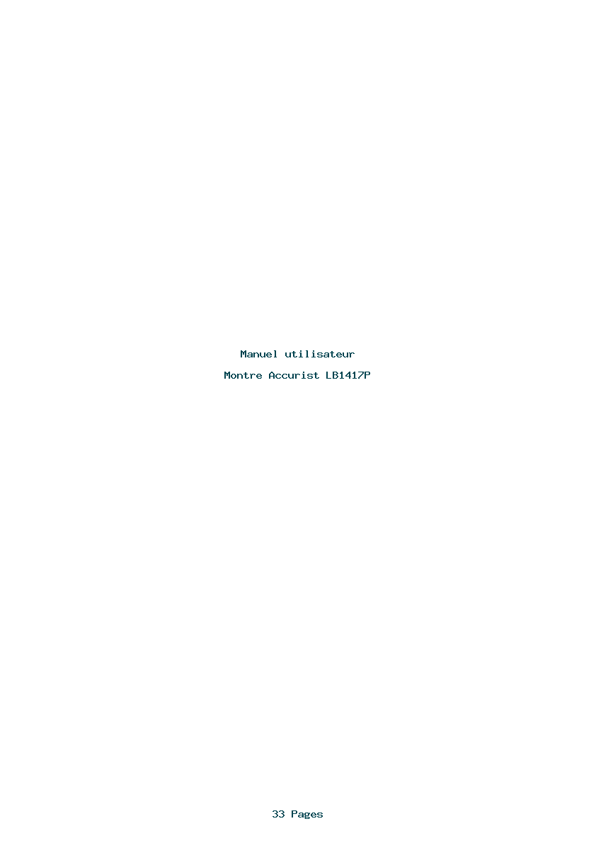 Page 1 de la notice Manuel utilisateur Accurist LB1417P