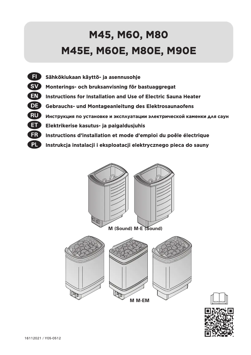 Page 1 de la notice Manuel utilisateur Harvia Top Steel M90E HME900400BX