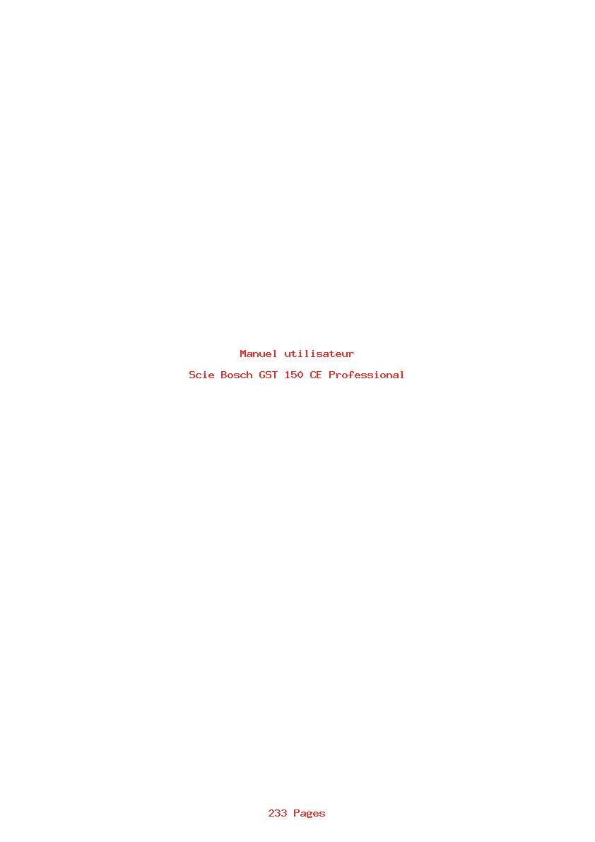 Page 1 de la notice Manuel utilisateur Bosch GST 150 CE Professional