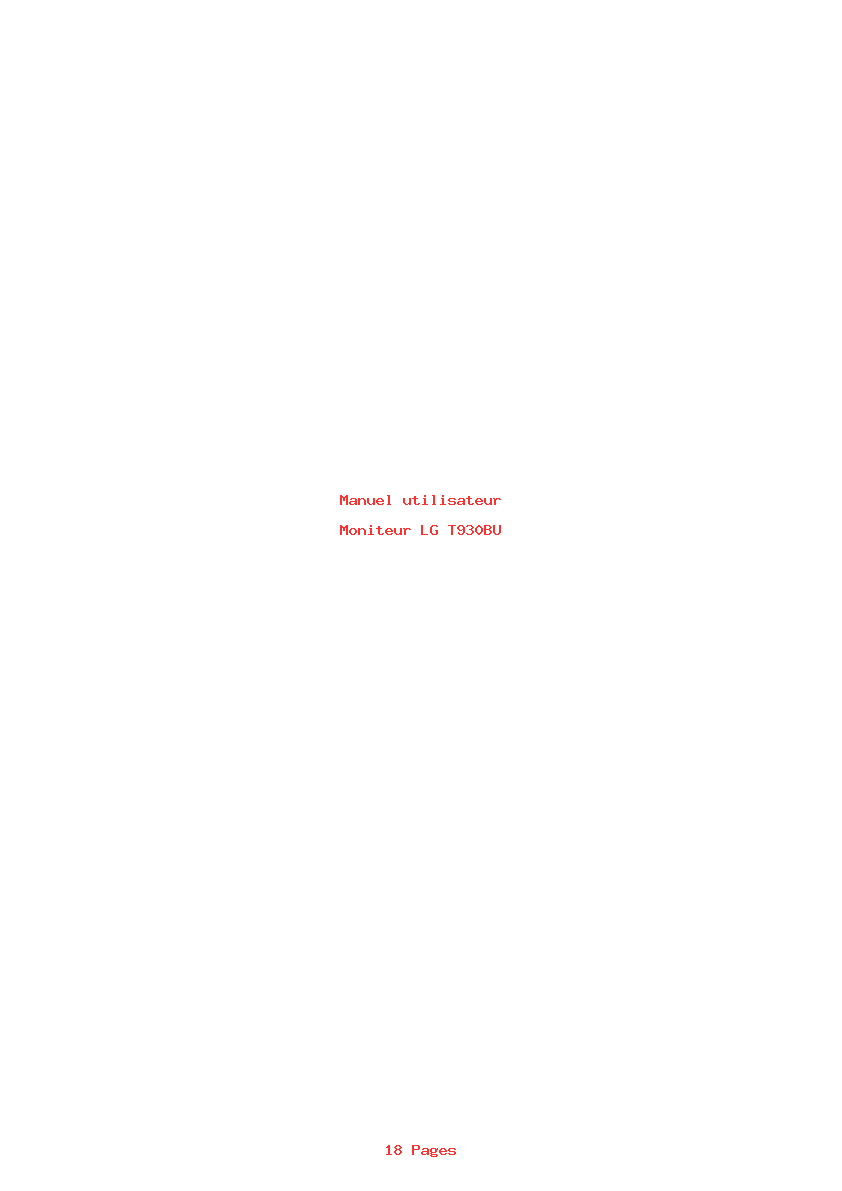 Page 1 de la notice Manuel utilisateur LG T930BU